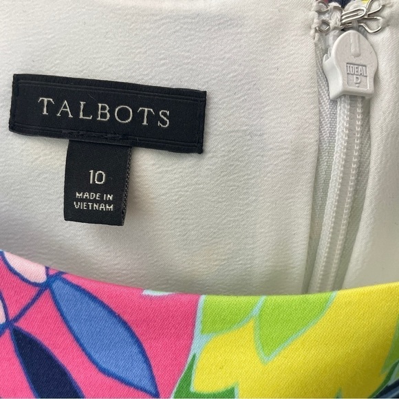 Talbots Floral Multicolor Sleeveless Sheath Dress Pink Blue Green Spring - Picture 8 of 9